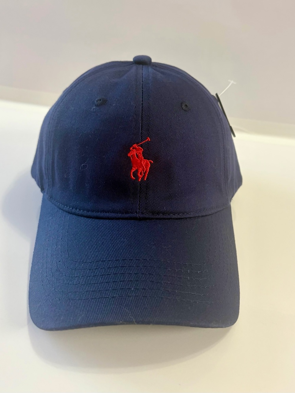 Polo Ralph Lauren Navy Baseball Cap with Red Logo